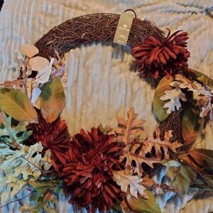 24" Artificial Bloom Room Fall Floral Wreath
